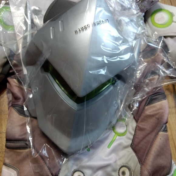 Overwatch Genji Boys Cosplay Halloween Costume Mask Size S 4-6 Gaming - Picture 2 of 7